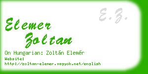 elemer zoltan business card