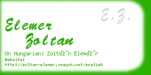 elemer zoltan business card